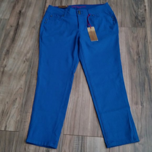 SABRINA LAUREN Ankle Stretch Pant Color Blue Size p10 - Picture 2 of 13